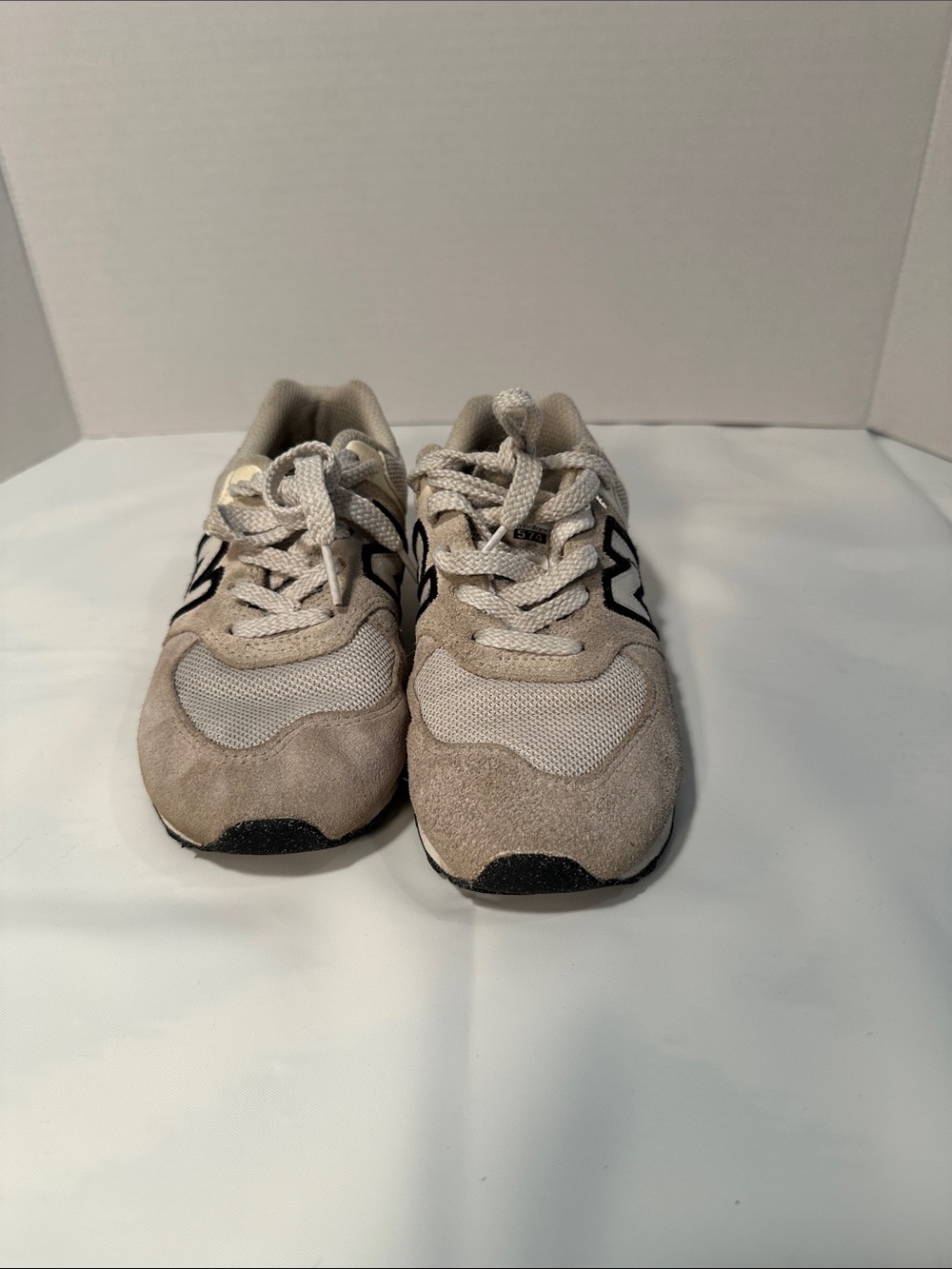 New Balance Kids Neutral Beige and Gray Lace-Up Sneakers size 2.5 - Picture 7 of 15